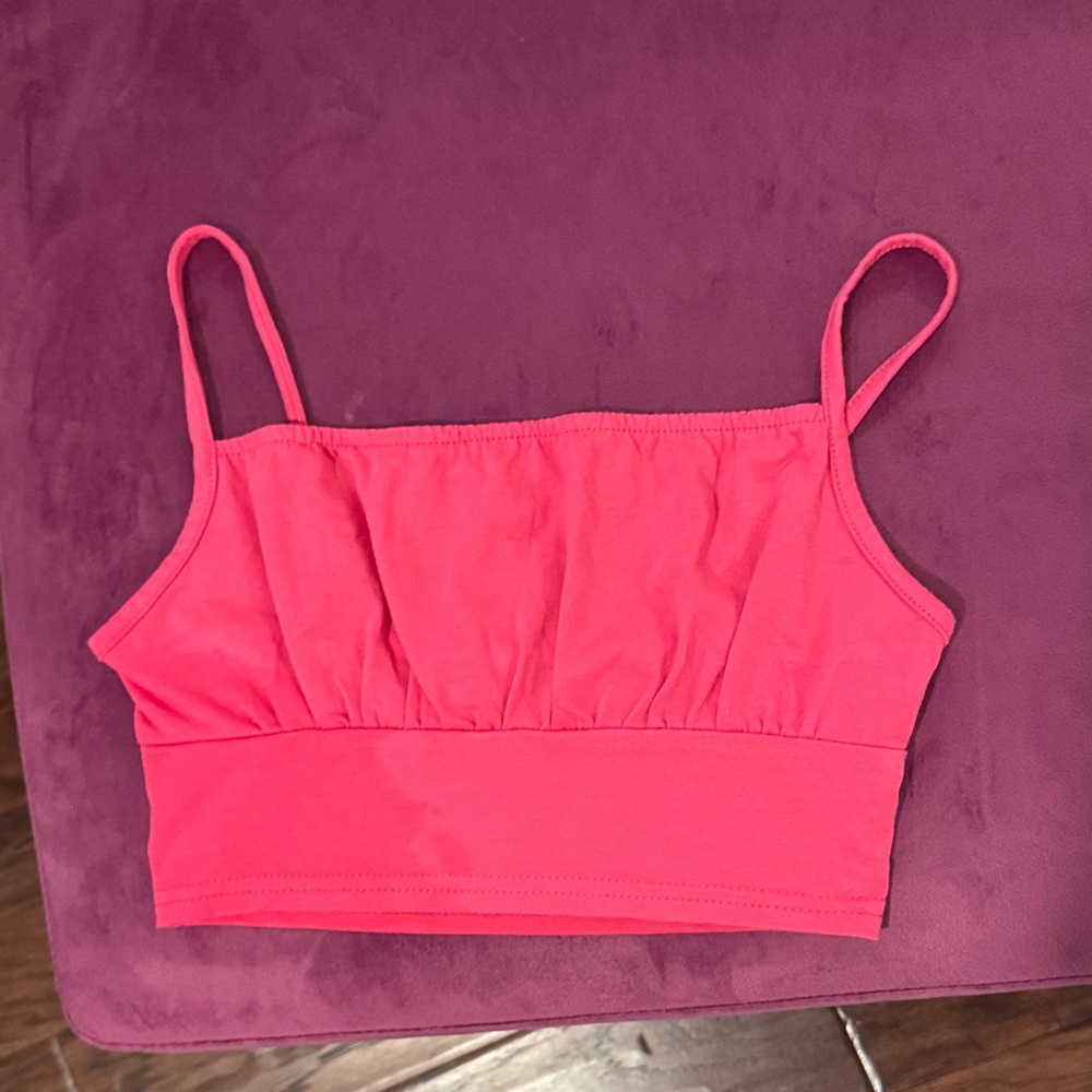 SHEIN Teen Hot Pink Bralette Cropped Top Sleeveless Spaghetti Strap Shirt 8-9 yr